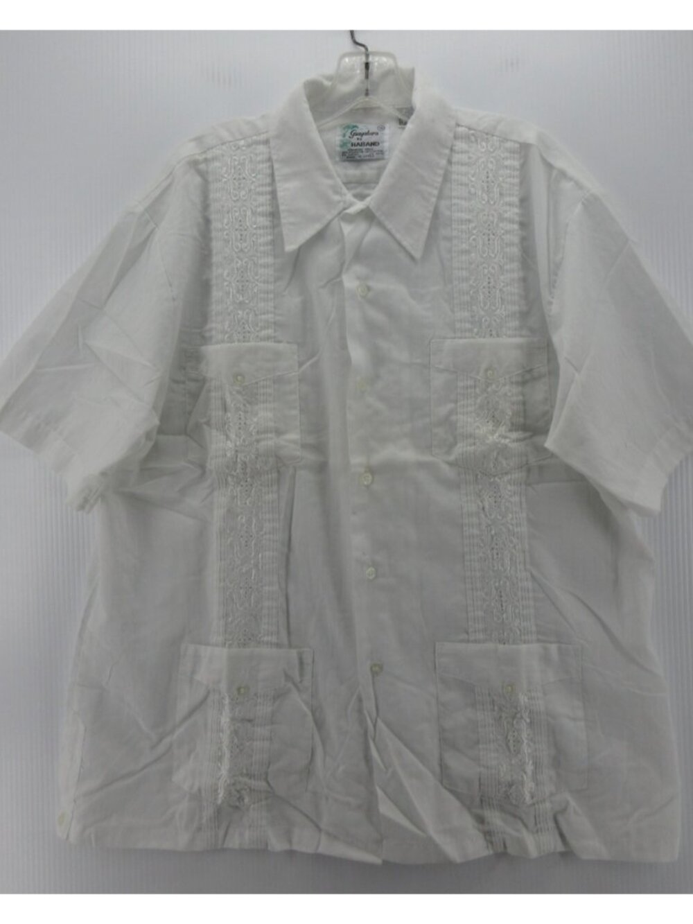 VTG Haband Shirt XL Guayabera Cuban 70s 80s Embroidered Resortwear *